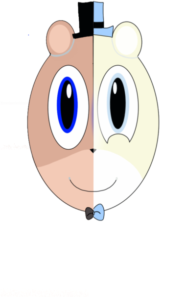 Fnaf-tow Sides Face Of Freddy And Spring Freddy By - Cartoon (400x640)