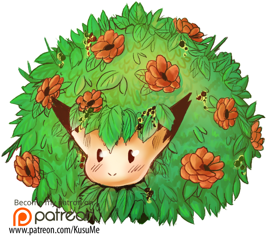 Cute Bush Creature By Kekskruemelart - Patreon (894x894)