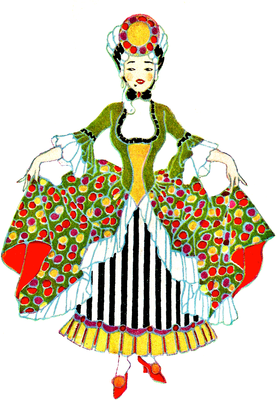 Digital Women's Antique Fashion Downloads - Illustration (1052x1426)