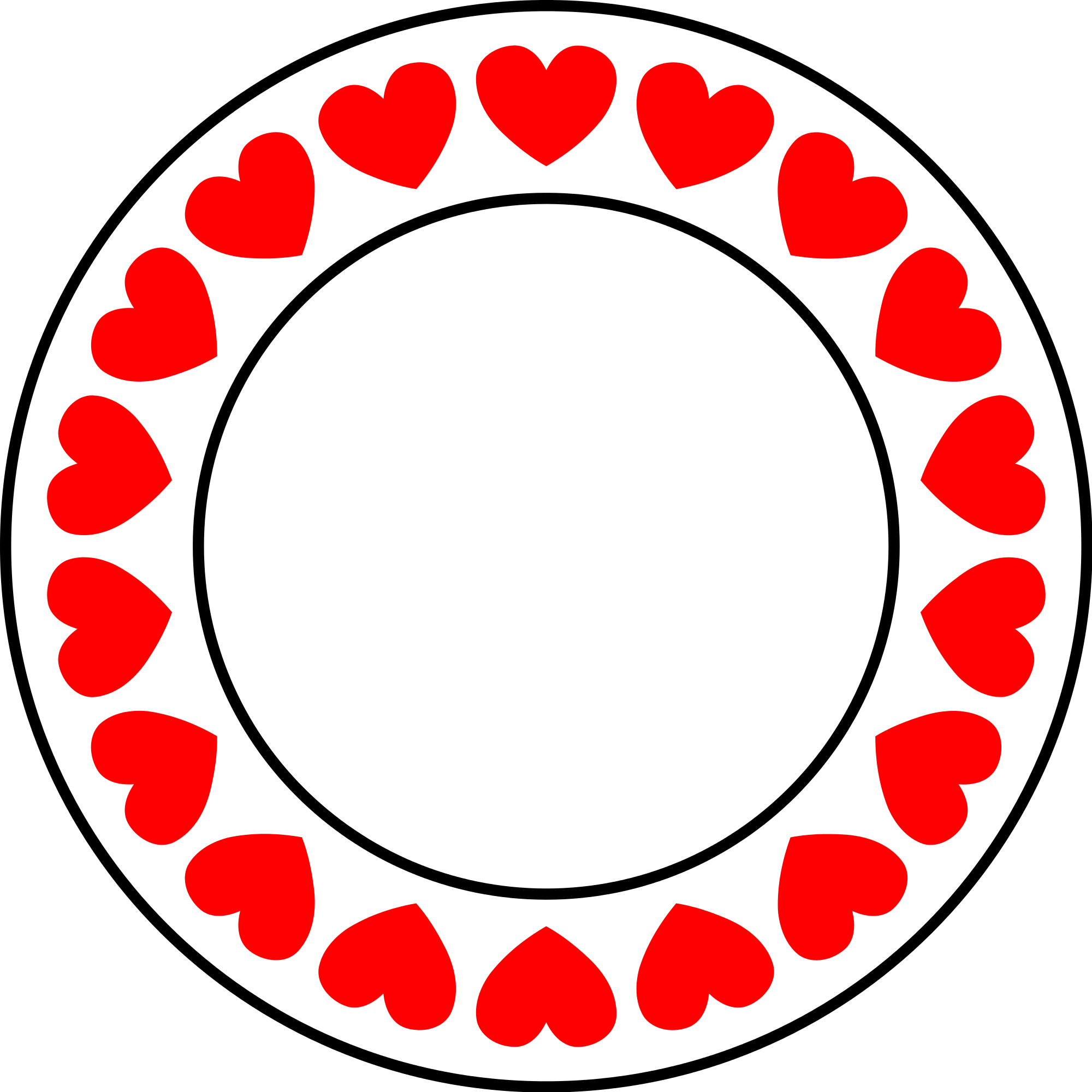 Hearts Clipart Circle - Circle Of Hearts Png (2000x2000)