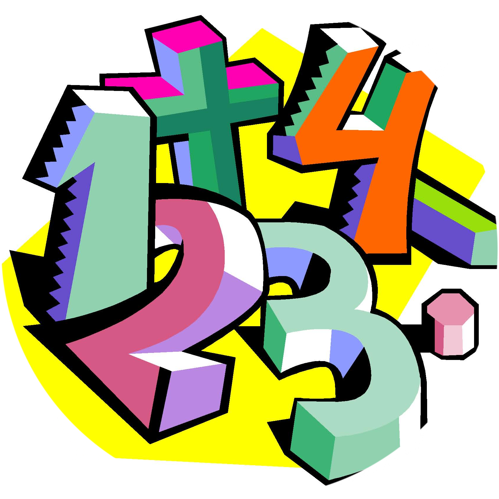 January 23 Clipart - Math Numbers (1701x1701)