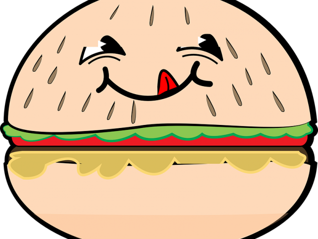 Burger Clipart Happy Burger - Magro Saindo Do Corpo Gordo (640x480)
