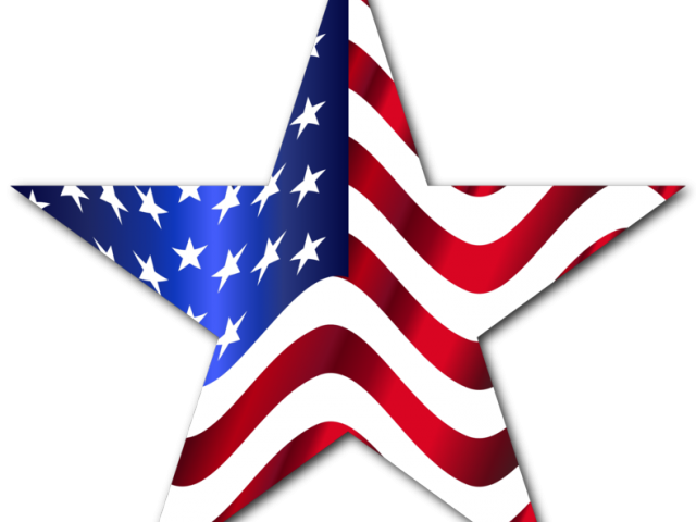 Map Flag Clipart Star - Star With American Flag (640x480)