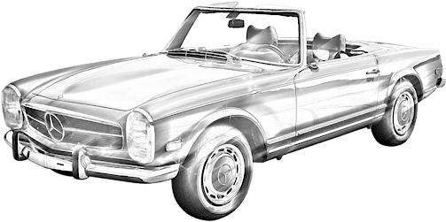 600 X 400 3 0 - Drawing Mercedes 280 Art (600x400)