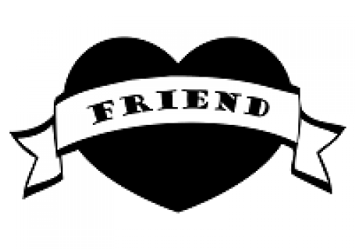 Friend Heart Banner Bookami® Silhouette - Silhouette Heart Family (500x500)