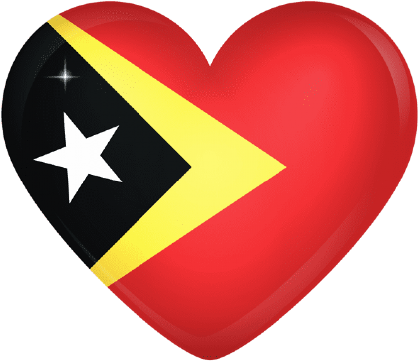 Free Png Download East Timor Large Heart Flag Clipart - East Timor Flag Round (850x736)
