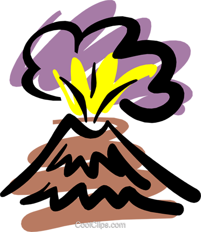 Volcanoes Royalty Free Vector Clip Art Illustration - Volcano (416x480)