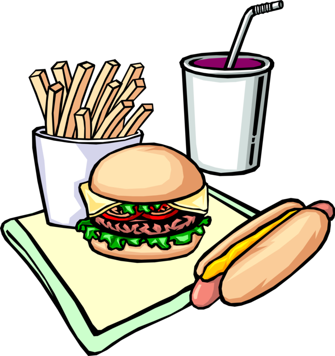 659 X 700 1 - Burger Fries Hotdog Cartoon (659x700)