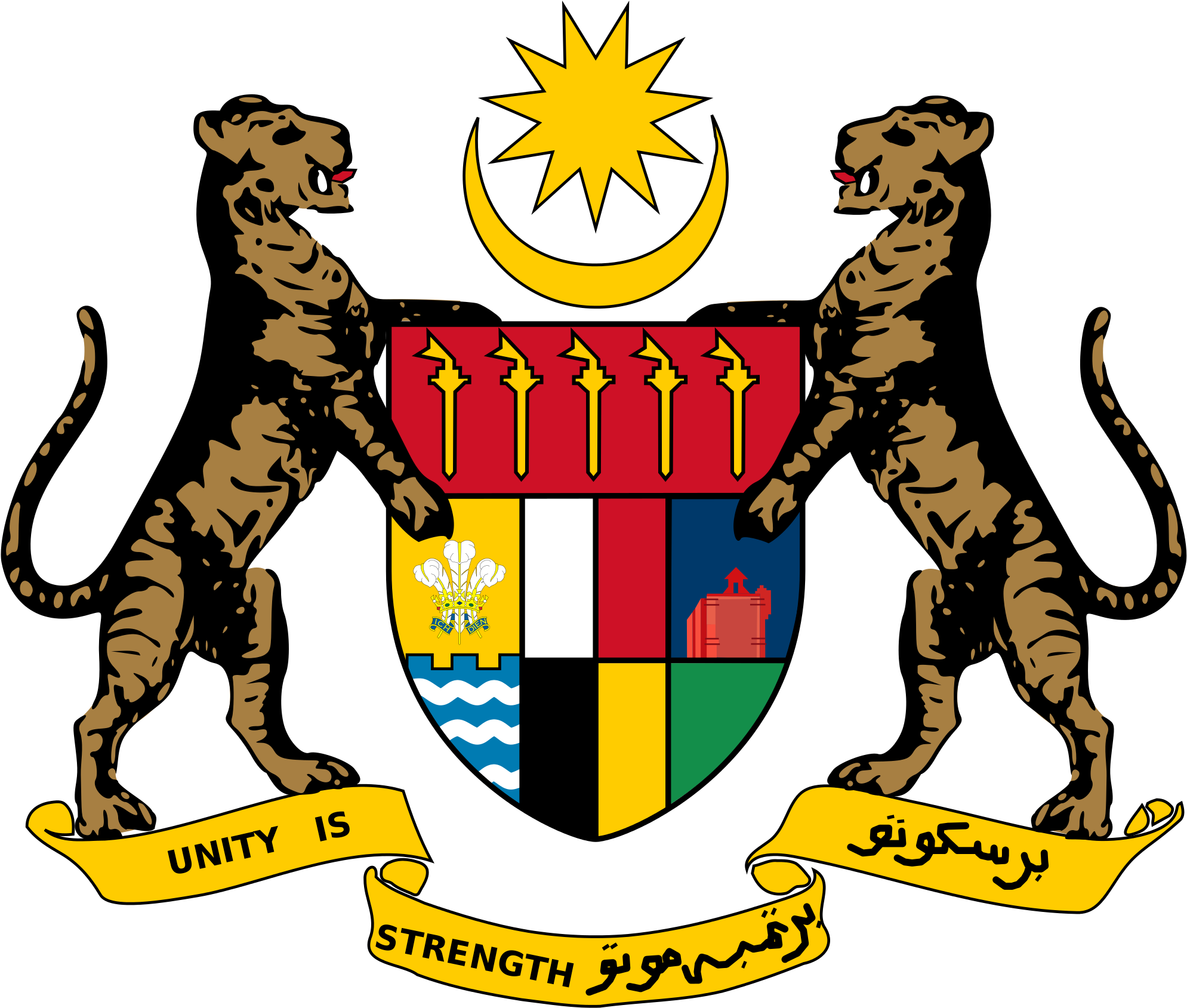 File Of Arms The Federation Malaya Svg Ⓒ - Malaysia Coat Of Arms (2000x1694)
