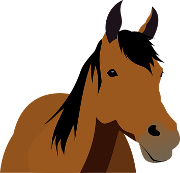 Animal, Cattle, Horse, Stallion, Horse - Horse Front View Clipart (354x340)