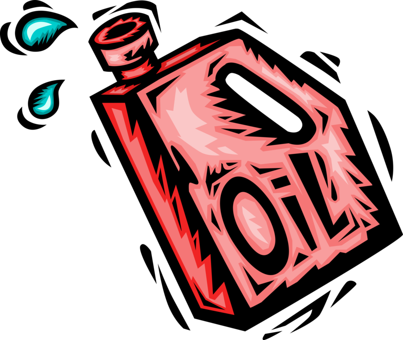 Vector Illustration Of Container Of Automotive Petroleum - Illustration (830x700)