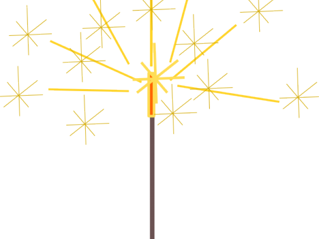 Sparklers Clipart New Year's - Transparent Background Sparkler Clipart (640x480)
