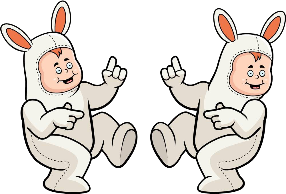 Costume Stock Photography Clip Art Two Bunny - Bear Drawing Dance (1000x1000)