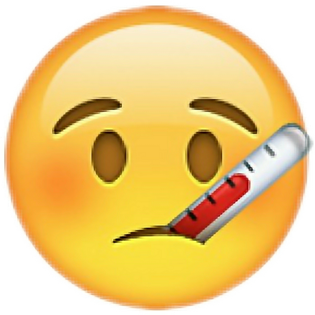 Sick Temperature Iphoneemoji Emoji Transparent Background - Wink Emoji (1024x1024)