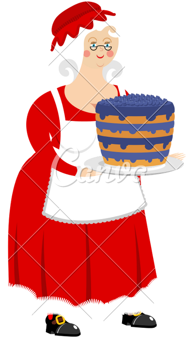 Claus And Blueberry Cake - Mrs. Claus (665x800)