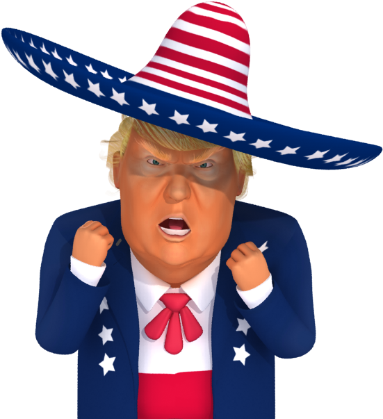 #trumpstickers Angry Mexican Trump 3d Caricature - Angry Mexican (618x618)