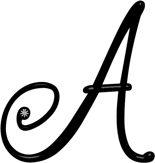 B *✿* A Clipart, Darkness, Dibujo, Letters - Line Art (800x800)