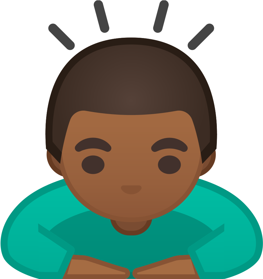 Man Bowing Medium Dark Tone Icon Noto - Emoji Persona Png (1024x1024)