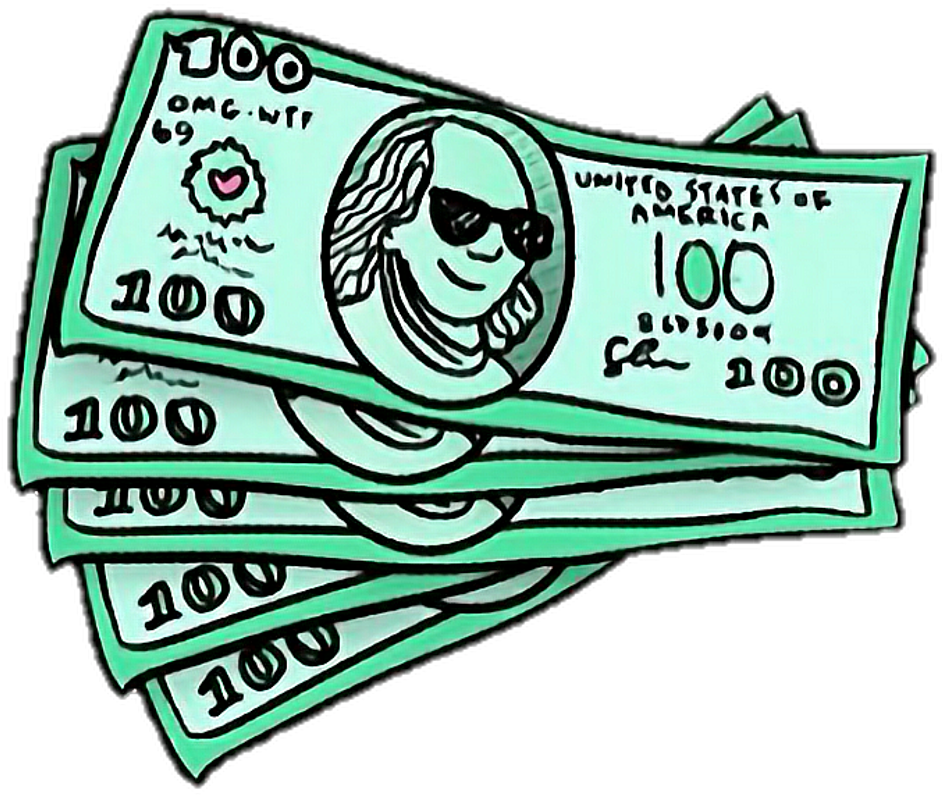 Money Sticker - Overlays Transparent Tumblr Money (1024x868)