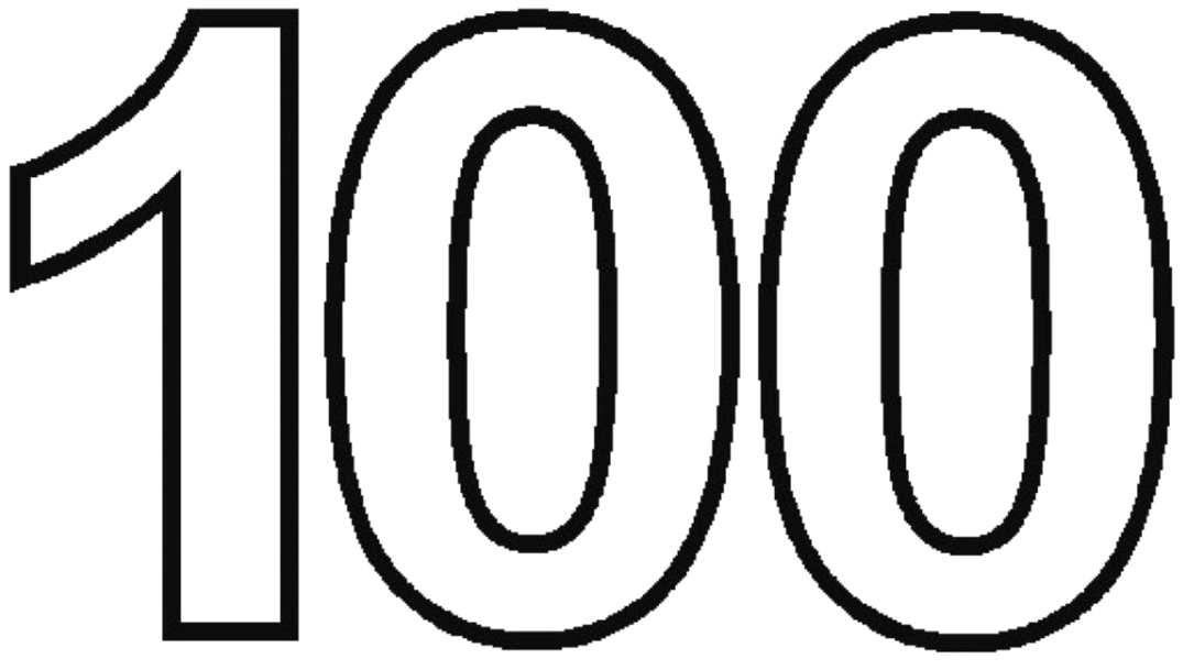100 Number Png Image - Circle (1200x688)