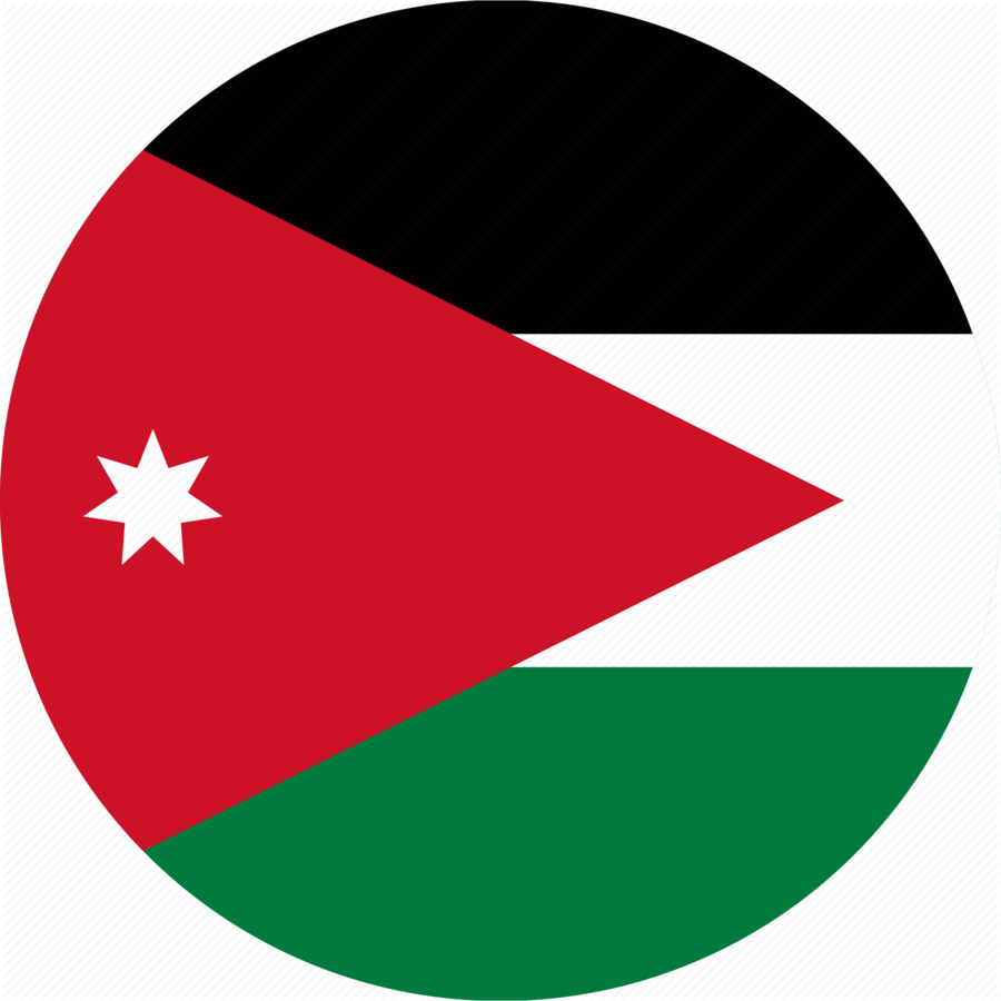 Flags With More Than One Star Clipart Flag Of Jordan - Jordan Flag Round Png (900x900)