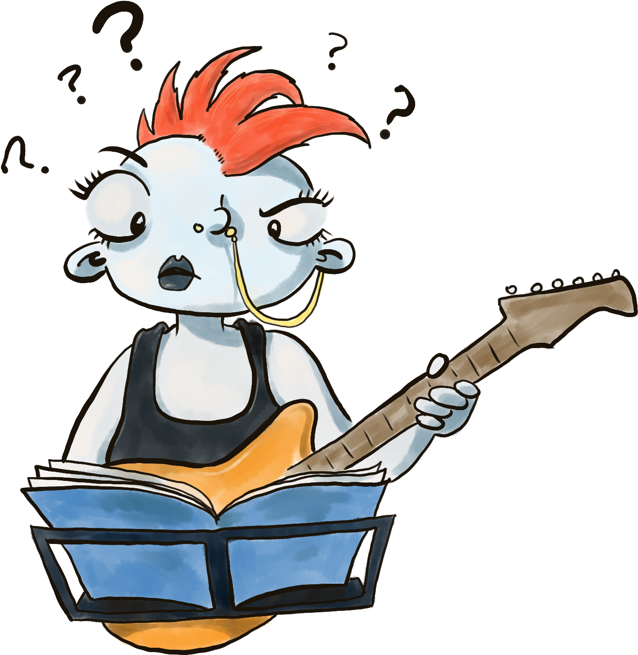 Confident Enabling Musicians To Perform Freely With - Cartoon (1408x1509)