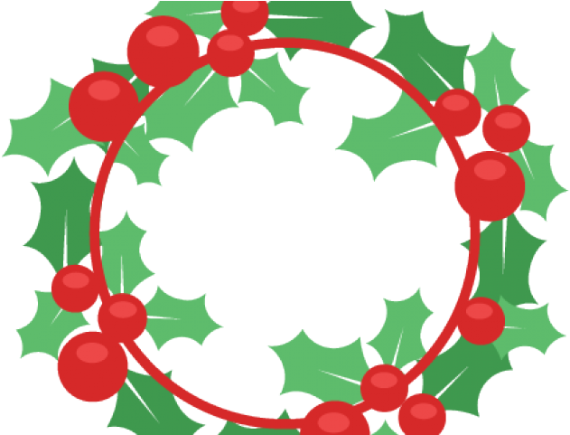 Digital Clipart Christmas Wreath - Christmas Wreath Svg Free (640x480)