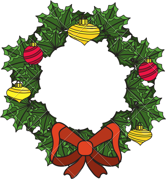 Christmas Wreath Garland With Christmas Design - Illustration (800x800)