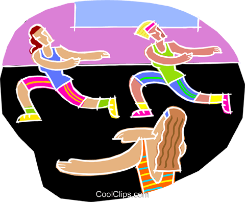 Chalk Style, Exercise Workout Royalty Free Vector Clip - Aerobics (480x395)
