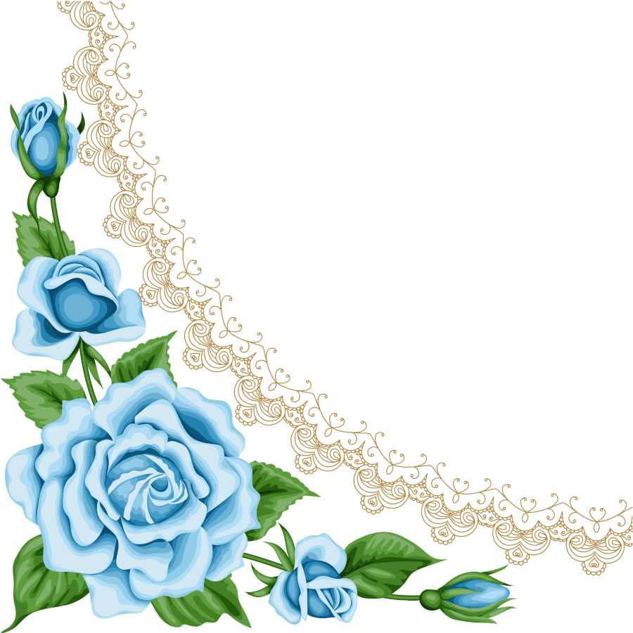 Mq Sticker - Light Blue Flower Border (1024x1024)