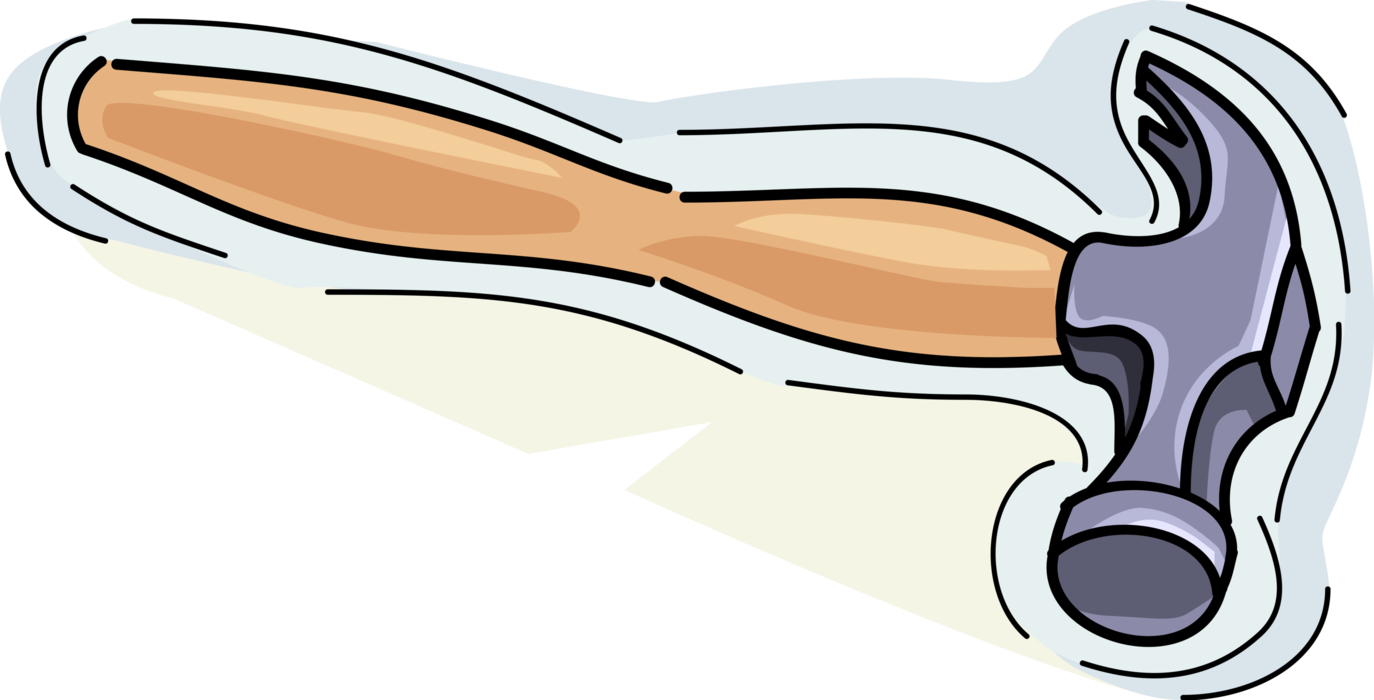 Vector Illustration Of Claw Hammer Hand Tool Used To - Illustration (1374x700)