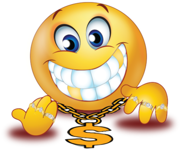 Rich Man Golden Teeth - Emoji Smile With Gold Teeth (384x384)