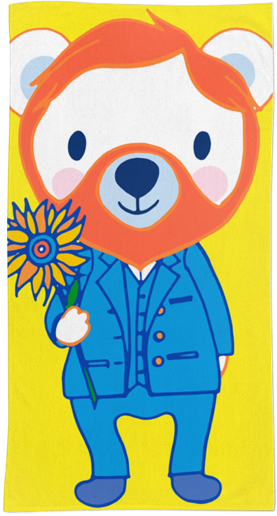 Toalha Vincent Bear Gogh De Nanda Corrêana - Cartoon (800x800)