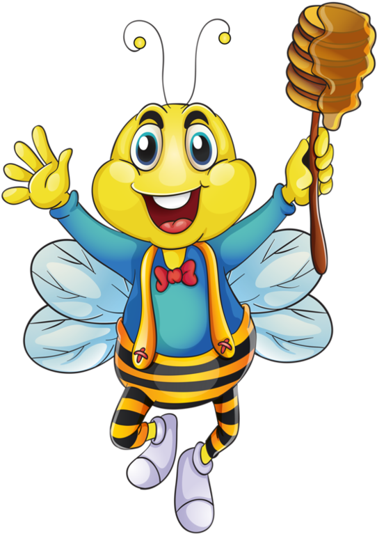 Ams - Пчела На Цветке Рисунок (600x787)