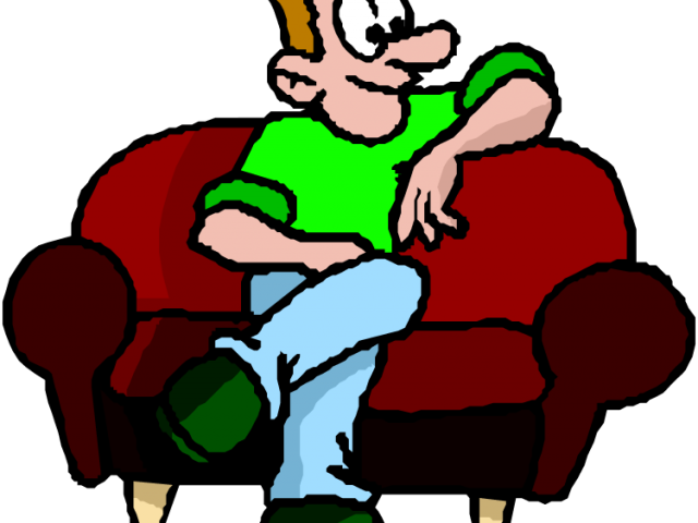 Sofa Clipart Old Couch - Person Sitting On Couch Clipart (640x480)