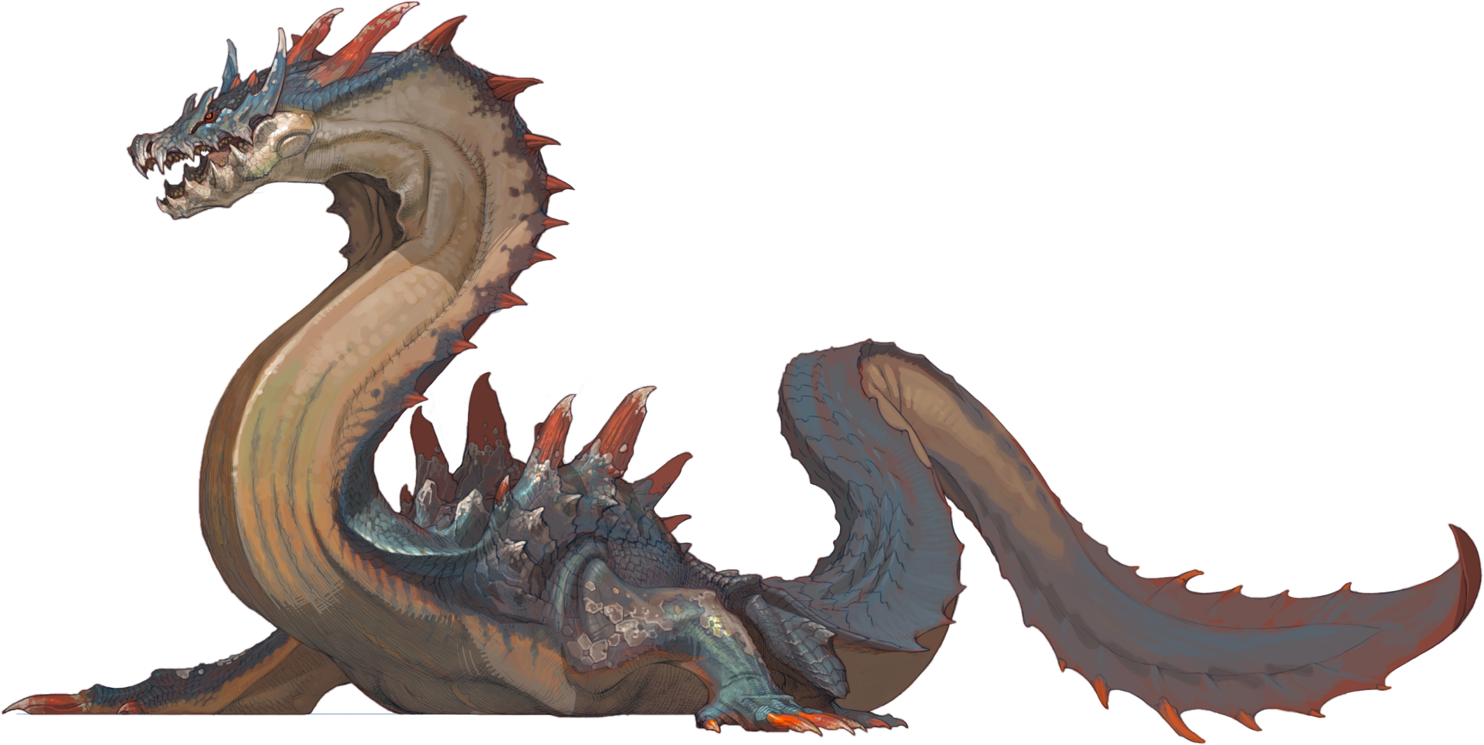 Lagiarcus And Background Image X Id Wallpapers - Monster Hunter Sea Monster (2129x1069)