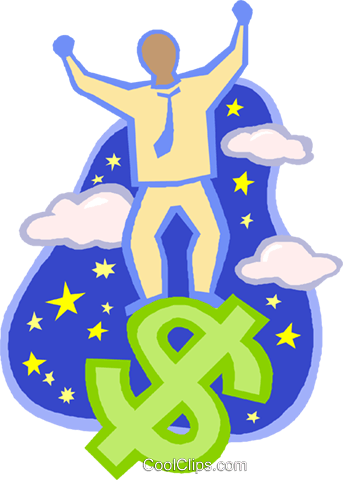 Man Standing On Dollar Sign Royalty Free Vector Clip - Man Standing On Dollar Sign Royalty Free Vector Clip (343x480)