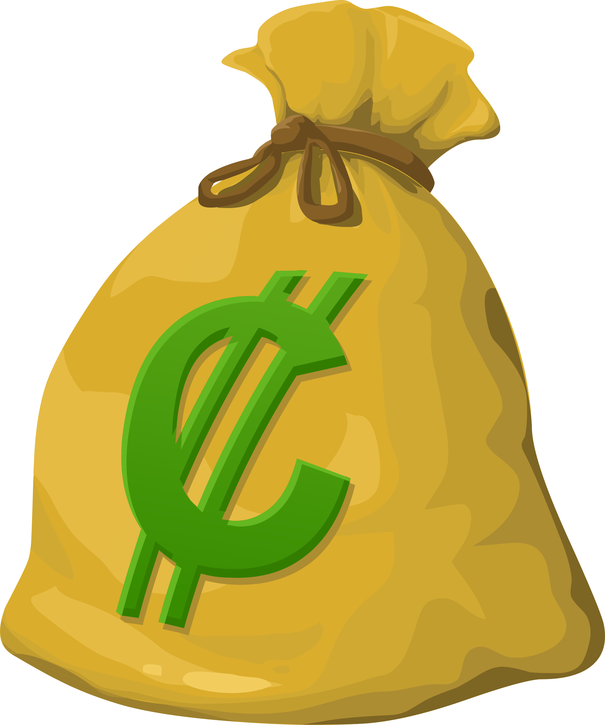 Big Money Cliparts - Saco De Dinheiro Desenho Png (2004x2400)