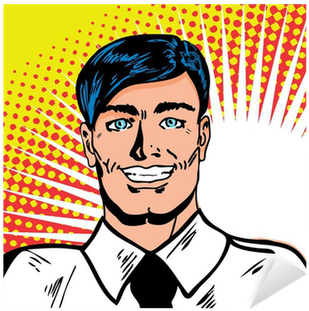 Satisfied Smiling Businessman - Pop Art Man (400x400)