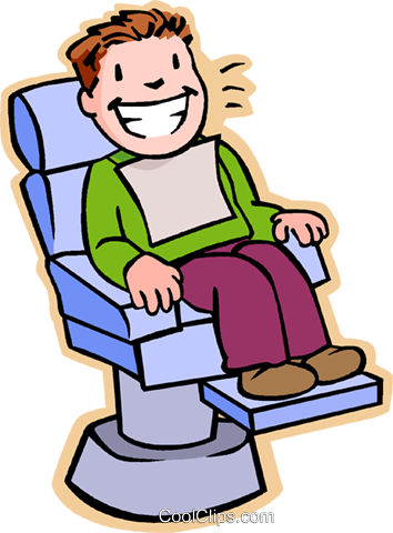 Dentist Clipart 92651 In Dentist Chair Getting Check - Cartoon In Dentist Chair (354x480)