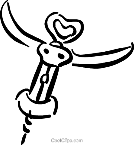 Corkscrew Royalty Free Vector Clip Art Illustration - Corkscrew Clip Art (444x480)