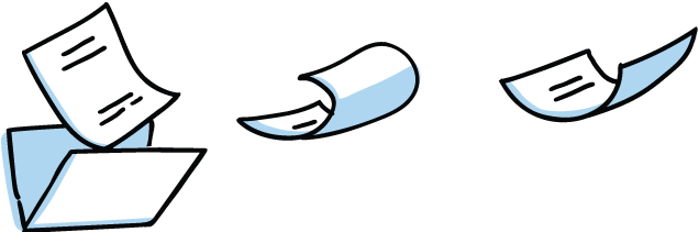 Illustration Of Pieces Of Paper Fluttering Out Of An - Illustration Of Pieces Of Paper Fluttering Out Of An (636x211)