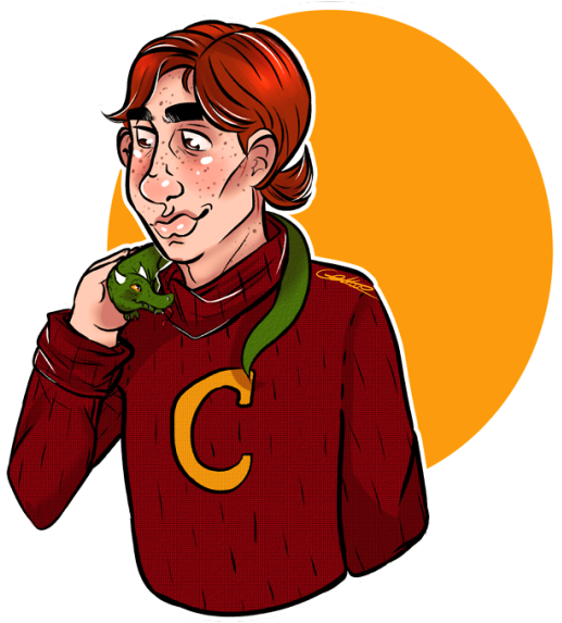 ““ Quick Drawing Of Charlie Weasley Cause I Can And - Cartoon (540x662)