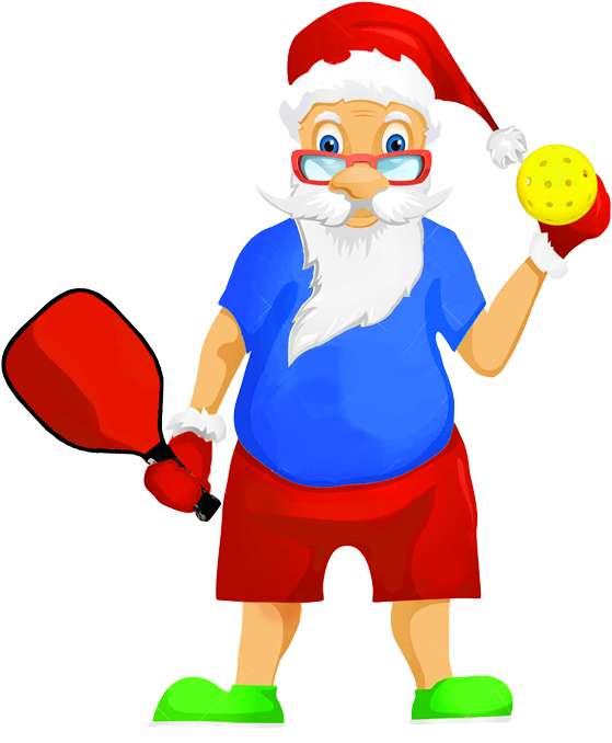 Sacramento Dinkers - Santa Claus Playing Tennis (600x694)