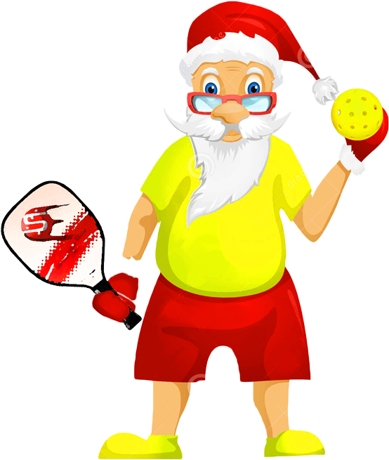 Sacramento Dinkers - Santa Claus Playing Tennis (600x694)