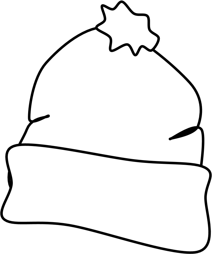 Hat, Winter, Black And White, Style 2, - Hat, Winter, Black And White, Style 2, (816x1056)