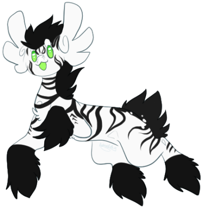 Zebra Gets Some Fluff, Which I Now Have Copious Amounts - Illustration (400x413)