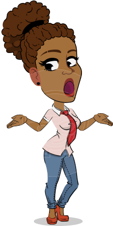Flat Cartoon African American Girl - Cartoon (457x464)