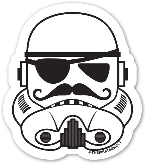 Pirateghost Trooper - Stormtrooper Black And White (542x600)