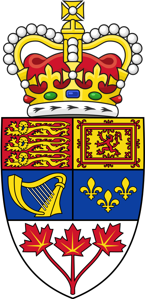 This Image Rendered As Png In Other Widths - Royal Shield Of Arms Of Canada (500x1010)